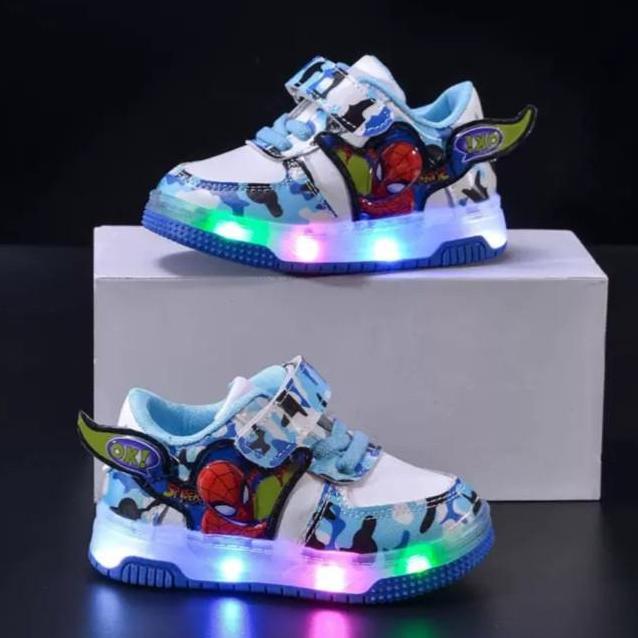 IFans Sepatu Anak Cowok Led Sepatu Led Anak Laki Laki Sepatu Kasual Olahraga Sepatu Lampu Anak Laki 