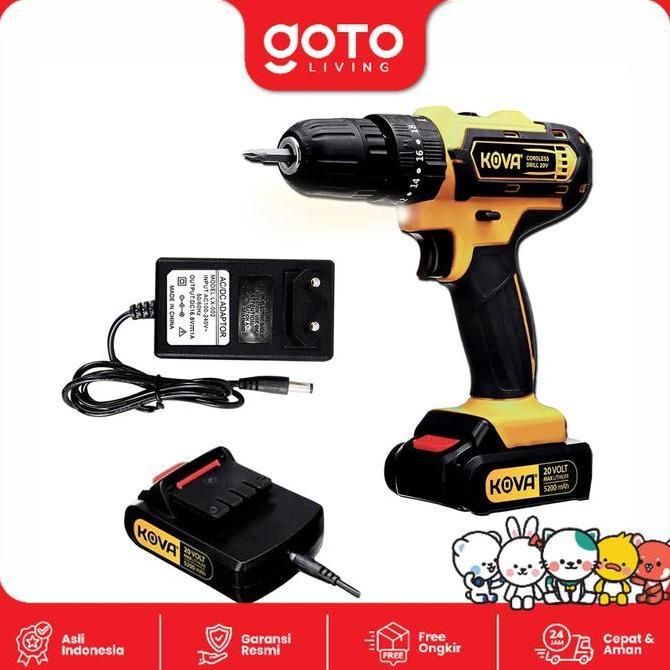 Yourpw- Kova 20V Cordless Drill Bor Listrik Tembok