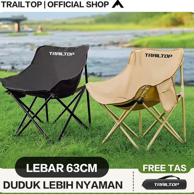 Trailtop Kursi Lipat Outdoor Kursi Santai Kain Oxford Bangku Lipat Kursi Lipat Portable