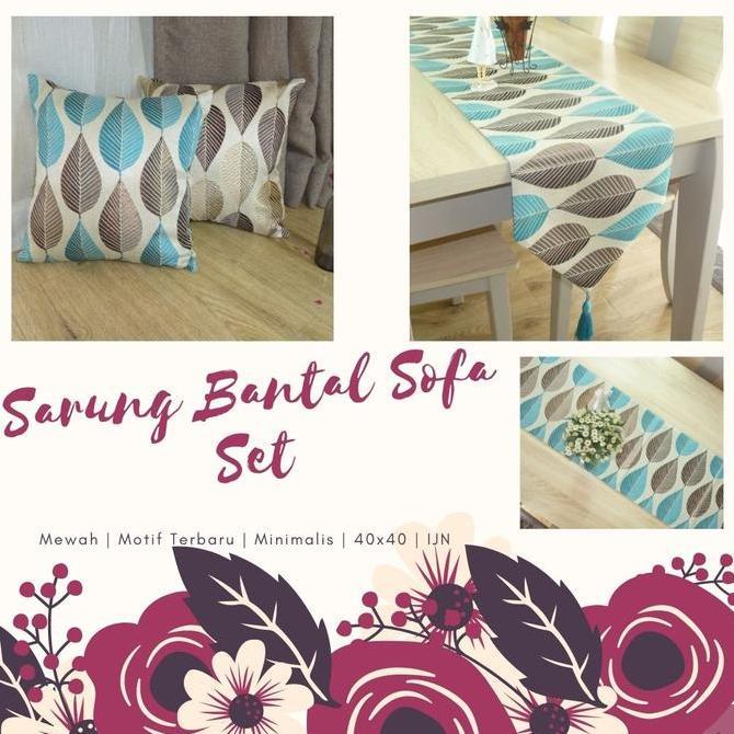 Sarung Bantal Sofa Kursi Bordir Renda ukuran 40x40