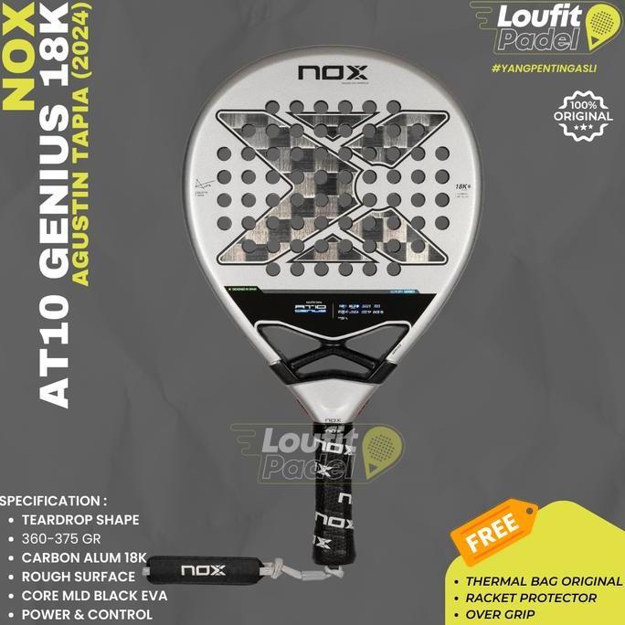 NOX RACKET PADEL / RAKET PADEL NOX AT10 GENIUS 18K AGUSTIN TAPIA 2024 / CARBON 18K