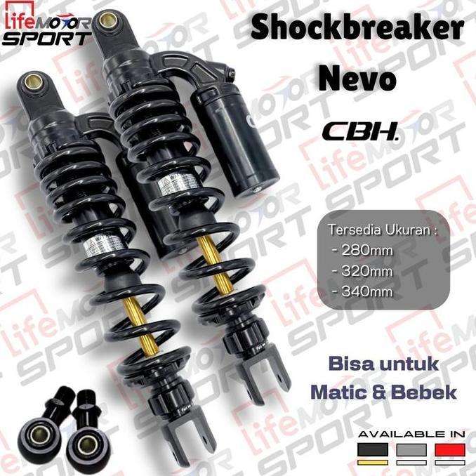 Shockbreaker Cbh Nevo/ Shock Belakang Cbh Nevo Double Shock 280Mm 320Mm 340Mm Nmax Aerox Pcx Mega Pr