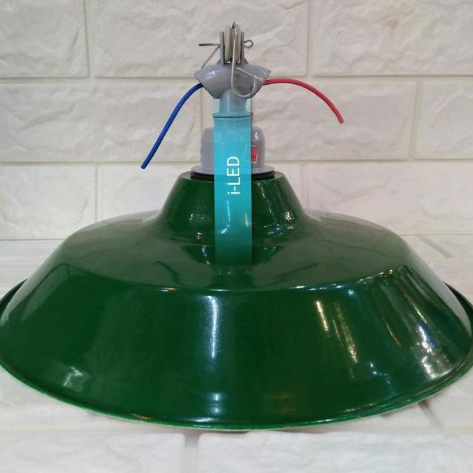 Kap Hijau Wd Fitting E27 Komplit Lampu Gantung Jalan Cafe Minimalis Kode 1128