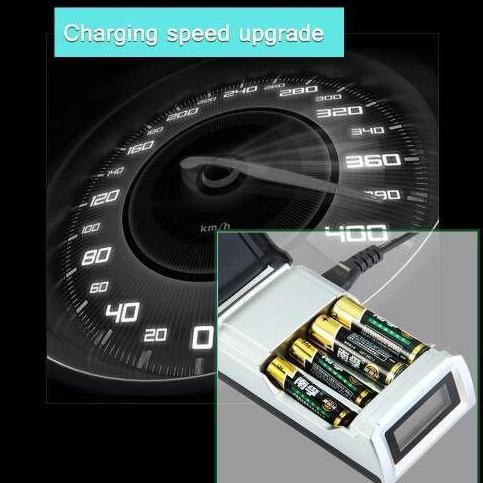 Homemart- Smart Intelligent Charger Baterai 4 Slot For Aa/Aaa/Nimh/Nicd/Alkaline
