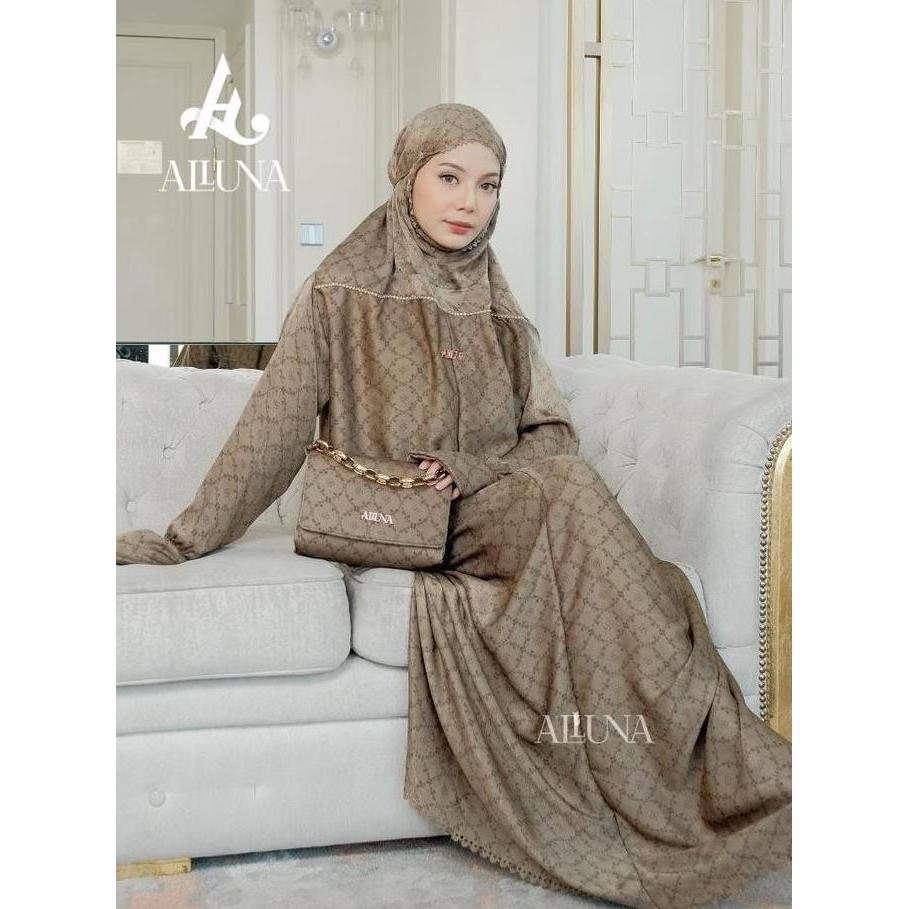 Syukron- Alluna - Mukena Dewasa Terusan Santorini Silk Kayza Series Traveling