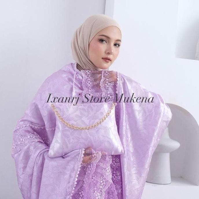 Syukron- Mukena Elsa Armania Jaguar Motip Kalung Bahannya Adem Dan Lembut Dewasa Muslim Wanita Muken