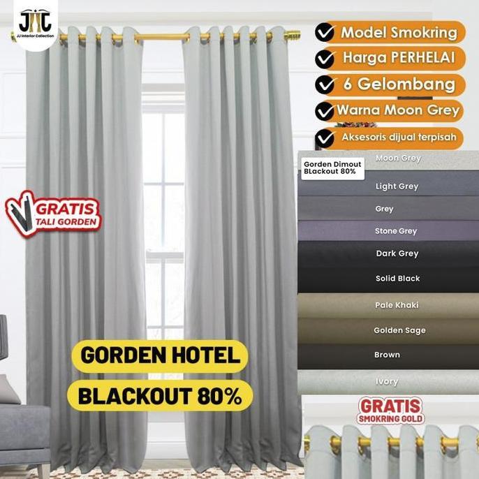 Promo Gorden Hotel Blackout Premium TEBAL Hordeng Minimalis Korden Gordeng Jendela Pendek - Dimout c