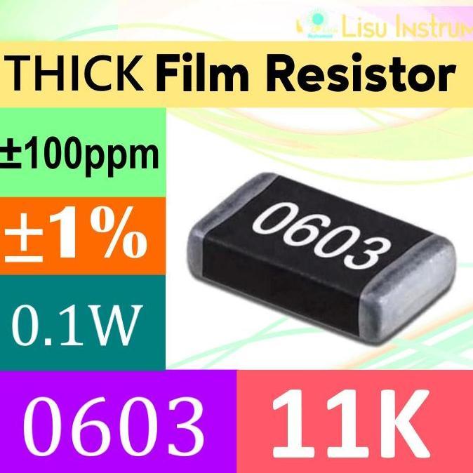 11K 0603 1608(MM) 1% THICK FILM RESISTOR SMD 100MW 11K