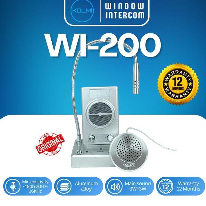 TERMURAH - KOLMI Dual Way Window Counter Intercom - Mic Loket 2 Arah type WI-200