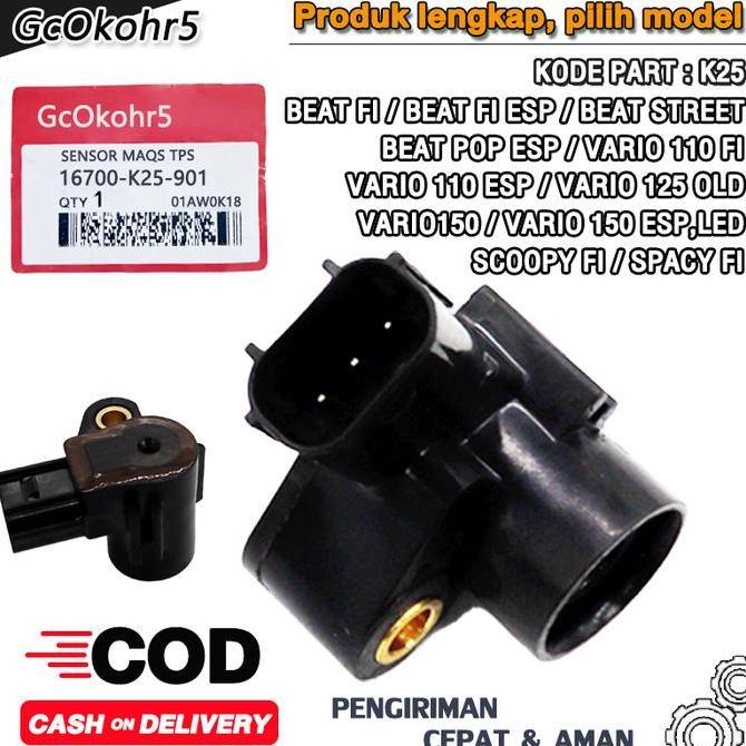 Injektor Injector Kvb-S51+ Sensor Tps K25 Beat Fi, Scoopy Fi, Spacy Fi, Revo Fi Set 2 Potong Bernila