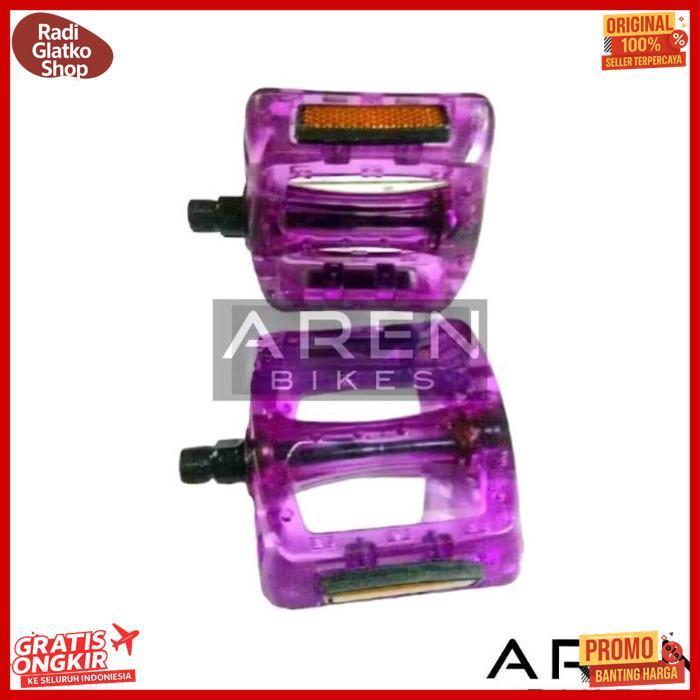 Murah Pedal Sepeda Pedo Merah Hijau Ungu Hitam Putih Transparan Bening As Besar Fixie Mtb Seli Lipat