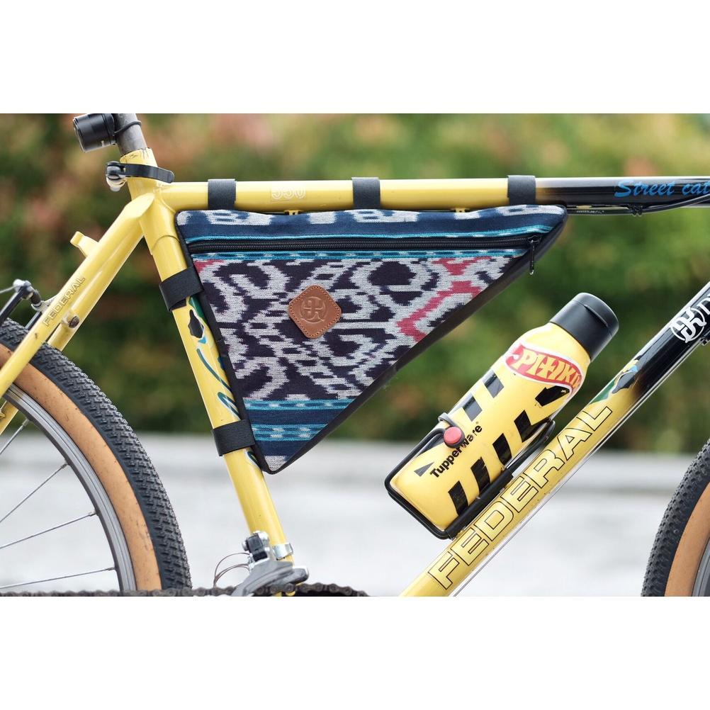 New Dklasik Tas Frame Bag Segitiga Sepeda Tenun Etnik Unik / Triangle Bicycle Bag