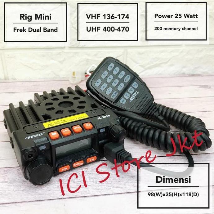 Redell Radio Rig Dualband MINI DL-9900 Walkie Talkie Ht VHF UHF 200 Channel 25 Watt 13.8V DC 98x35x1