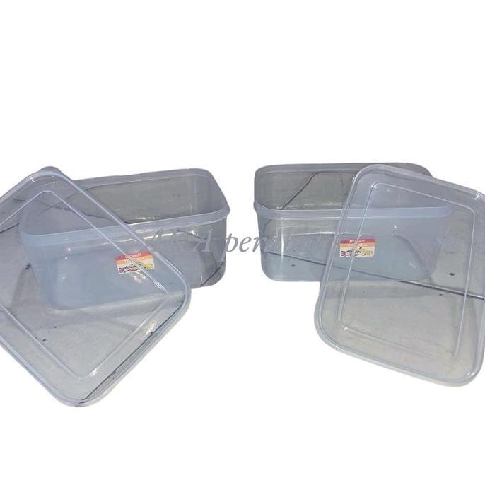[12pcs]Kotak Penyimpanan Makanan Plastik KMP Trisula Mutiara 1800 ml - Bening & Warna Trisula