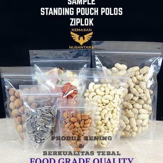 100Pcs Standing Pouch  20 x 30 Zipper Tebal, Plastik Klip | Plastik Pouch