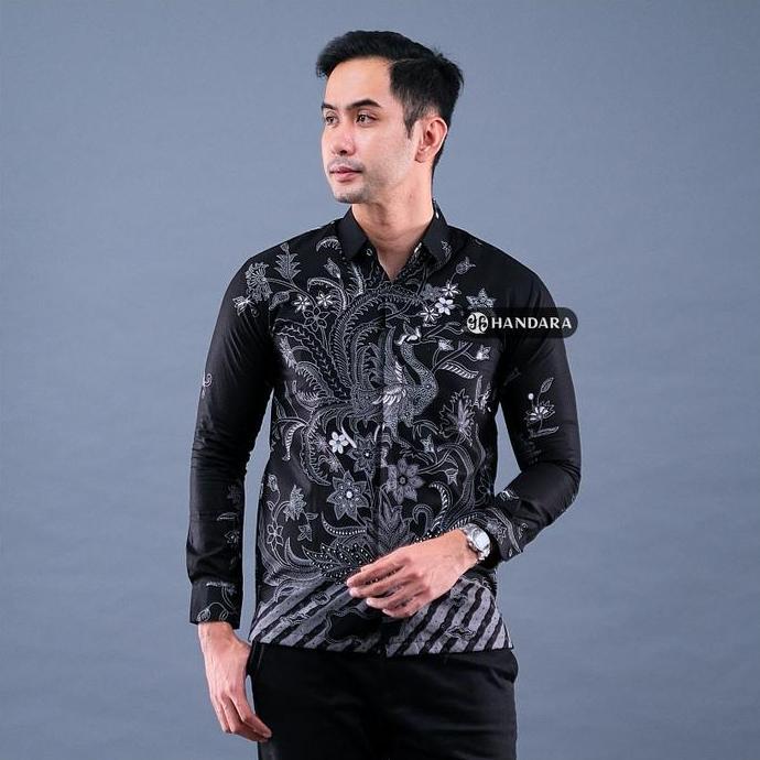 Batik Handara - Srigunting Hitam Kemeja Pria Furing Erro