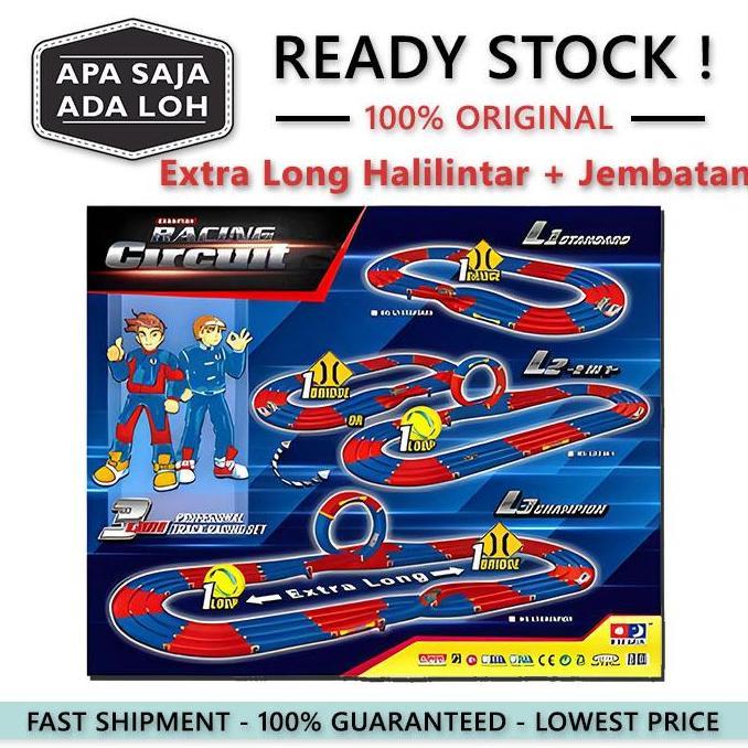 Track Tamiya 3 Jalur EXTRA LONG IMAGE Halilintar Jembatan Loop Bridge Mainan Jalanan Rel Sirkuit Cir