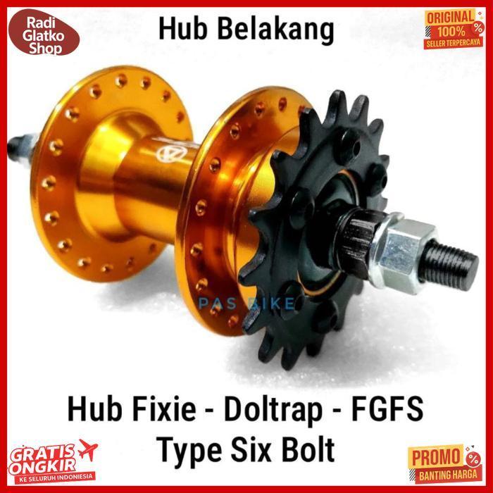 Termurah Rear Hub Fixie Doltrap Skid Tipe Six Bolt 36 H