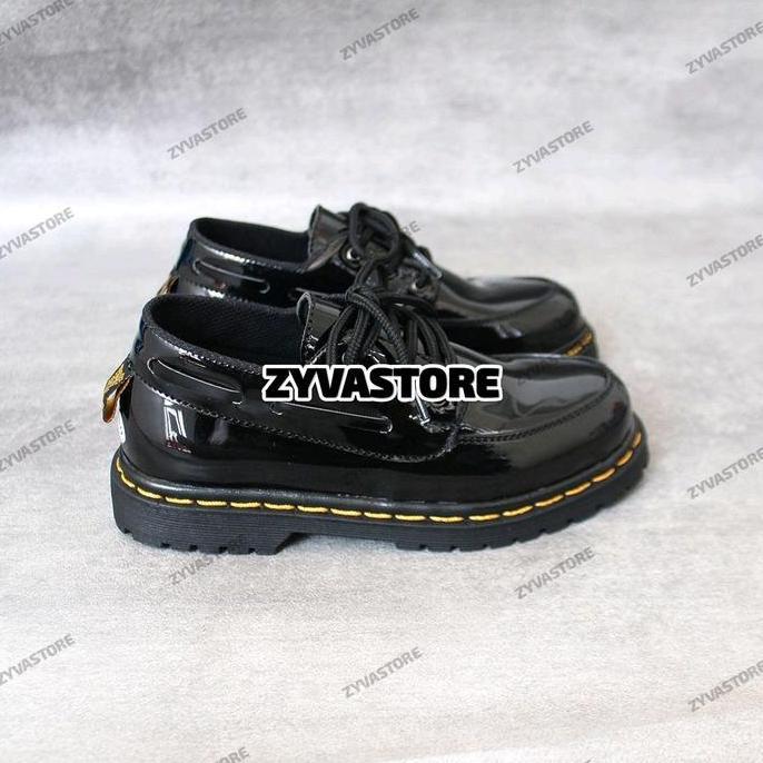 Sptkrn- Sepatu Docmart Anak Reborn Original - Sepatu Boots Kilap Tali Pendek & Panjang