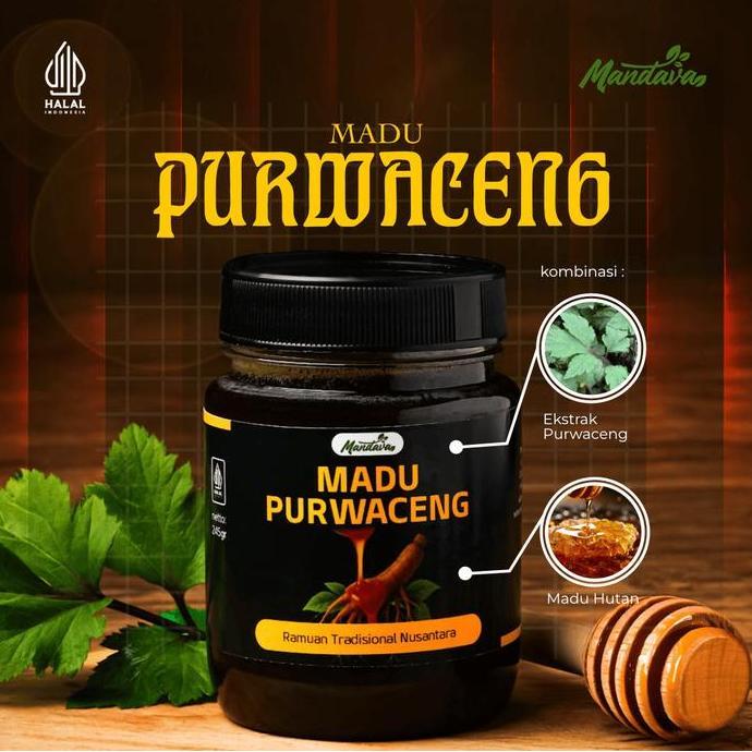 Mandava - Madu Purwaceng Kombinasi Ekstrak Purwaceng & Madu Asli 245 ML Kombinasi Alami Manfaat Alam