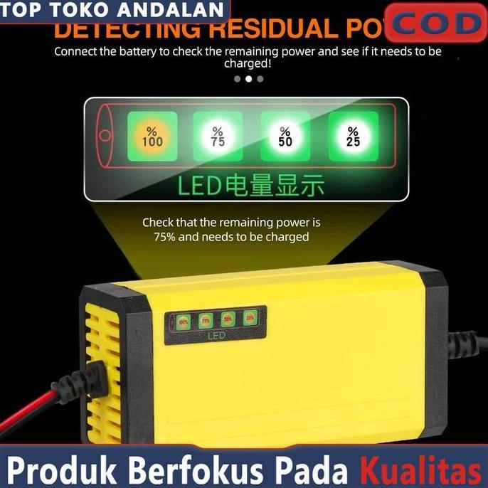 Mellow- Casan Aki Motor Mobil Otomatis 2A-20A 12Volt/24Volt Portable Automatic Charger Batterai Accu