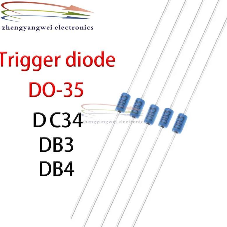 100PCS DB3 DB4 DC34 blueblue Bidirectional trigger diode DB-3 trigger tube package DO-35