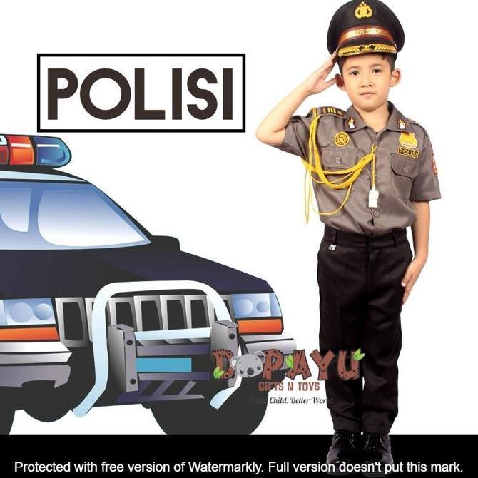TERLARIS BAJU Profesi Kostum Anak POLISI KIJANG 1-6 Seragam Polisi-polisian Baju Karnaval Anak READY