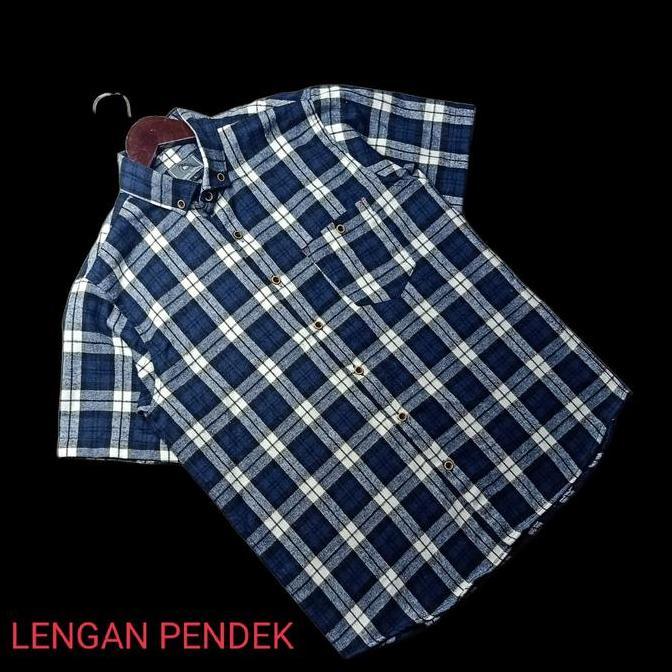 Kemeja flanel lengan pendek Bilrich  Pria  Kotak Distro Katun Baju Cowok Motif Casual Dewasa Surfing