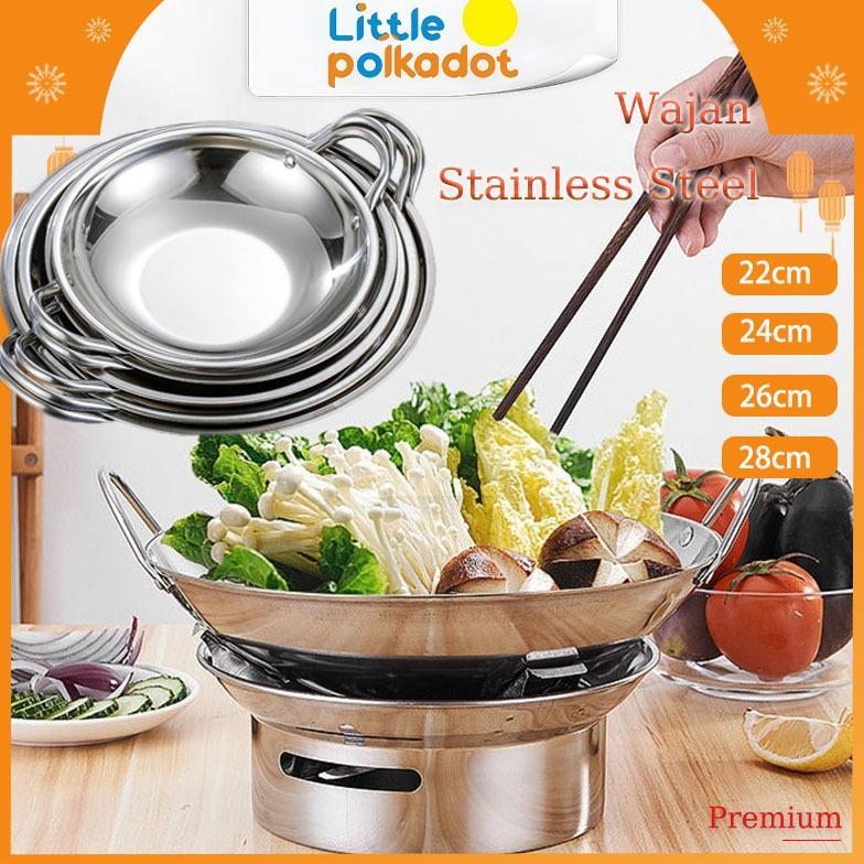 HOT LITTLEPOLKADOT WAJAN MINI STAINLESS ANTI LENGKETWAJAN STAINLESS TEBAL KUALI PREMIUM DENGAN PEGAN