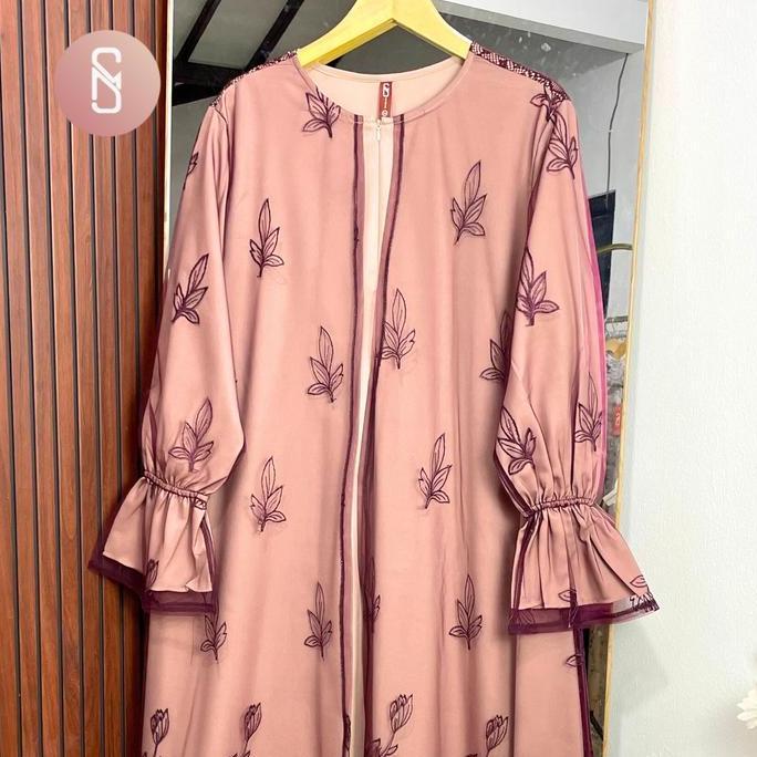 Myshawl Lea Nisaka  Dress Gamis Brukat Pesta Jumbo Ld Up To 140Cm Matt Syakilla Big Size Muslim