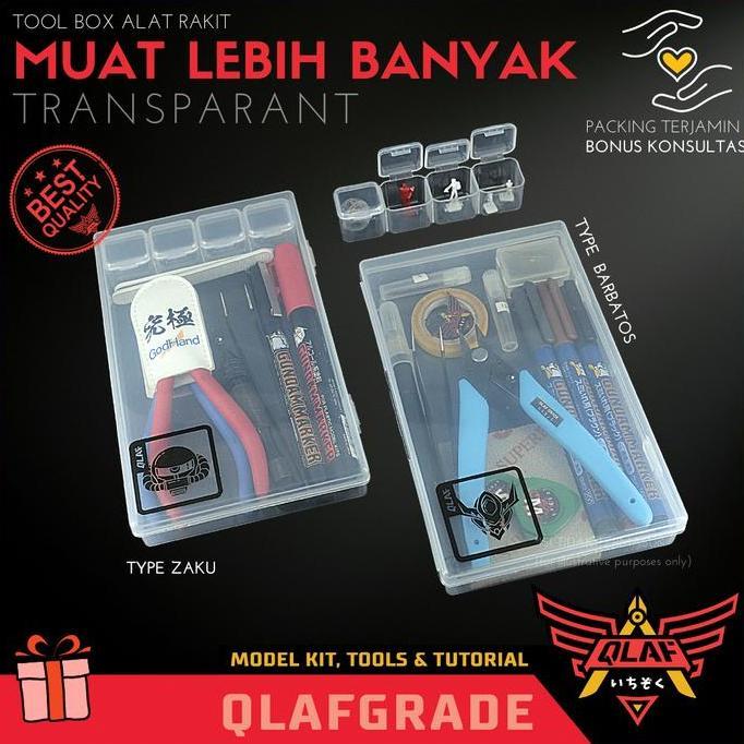 Viral  Tool Box Alat Rakit - Kotak  Penyimpanan Transparant Compartment Model Kit Gundam  Tools