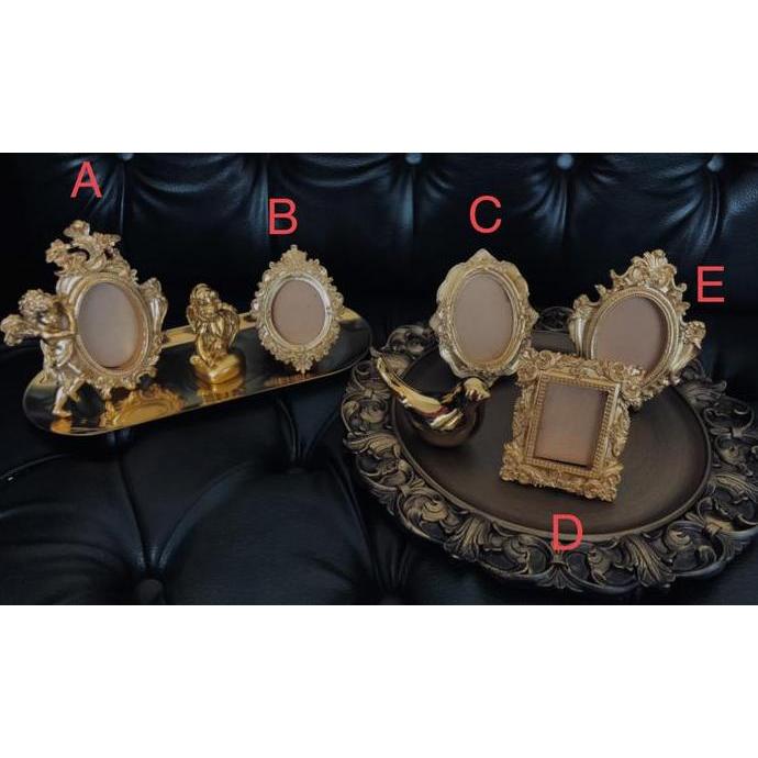 Frame Foto Bingkai Foto Classic Vintage Bingkai Emas Mini Gold Frame