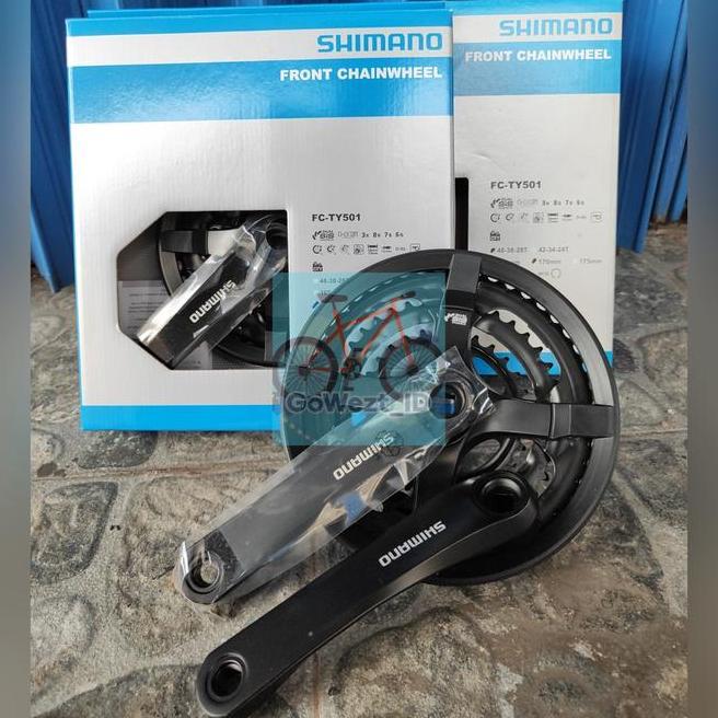 Gear Gir Crank Sepeda 3 Susun Shimano Ty501 Alloy 48T 42T Lipat Mtb