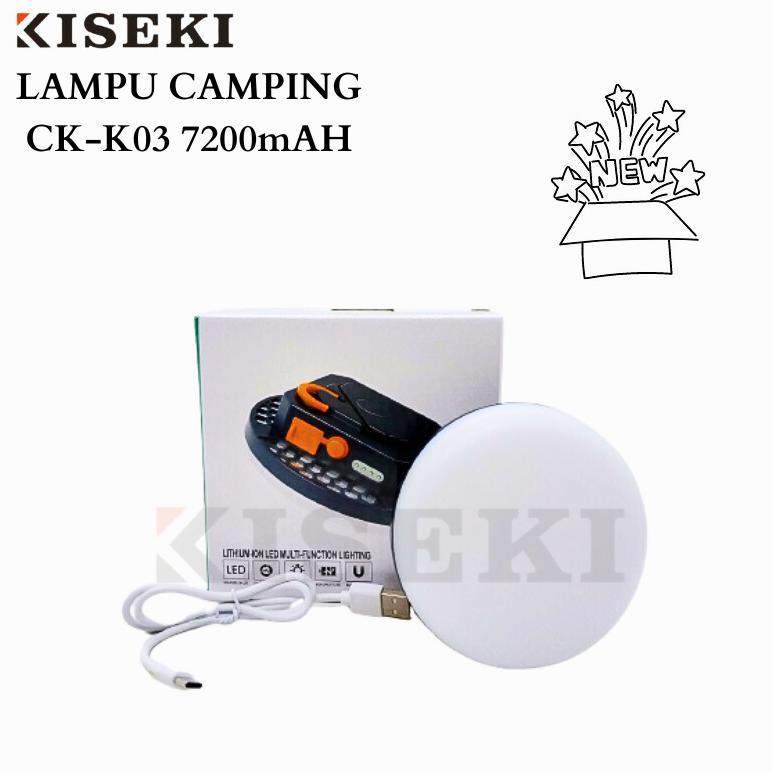 Kiseki Lampu Camping LED CK-K03 7200mAH Kapasitas Baterai 60*0,5W LED Module Dapat Digunakan Sebagai