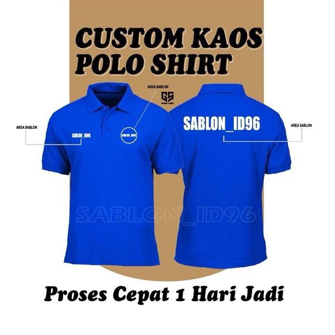 Kaos Polo Shirt / Kaos kerah Sablon DTF Bisa Custom desain Sendiri