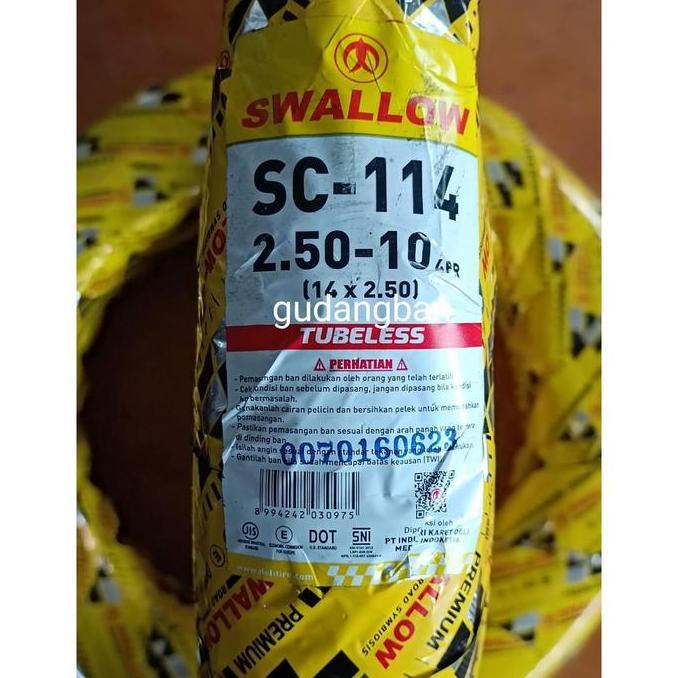 Promo Ban Luar Sepeda Listrik 14 x 250 2.50 4PR VERSI TUBELESS Swallow Deli tire SC-114 e-bike motor