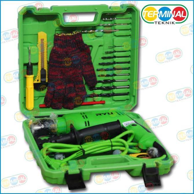 NEW RYU Impact Drill PAKE KOPER 13mm SET 27pc / bor set / mesin bor 13mm