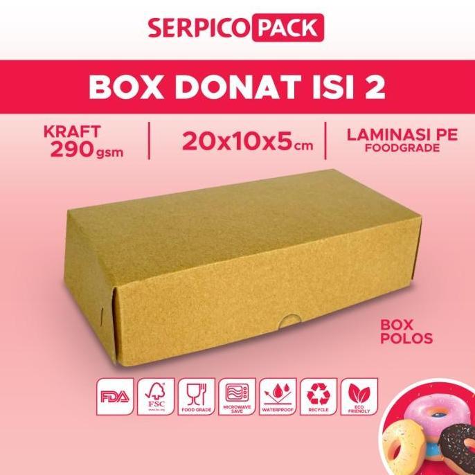 Bestone- Dus Donat Isi 2 / Dus Brownies 20x10x5 / Dus Brownies Box 20x10