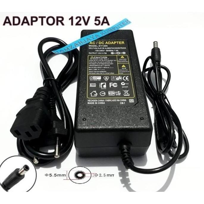 Adaptor 12v 5a 12volt 5amper untuk pompa dc ampli charger cctv lampu