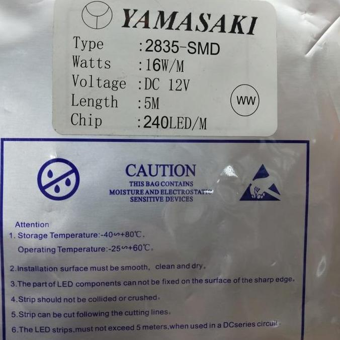 yamasaki Led strip 240 led 16W/M/lampu Led Strip yamasaki 240 led 12v