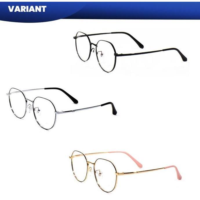 Kacamata Minus Titanium Elastis Frame Bulat Pria Wanita - IOOI 2838