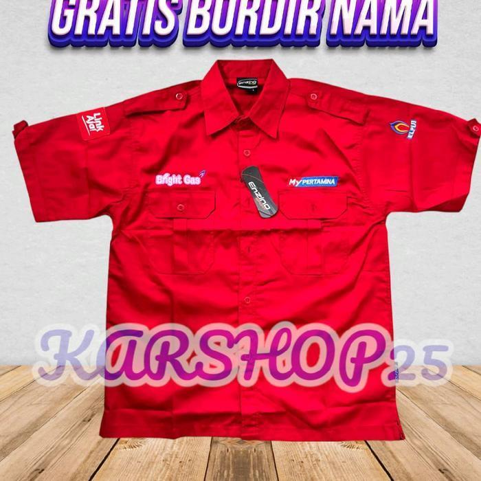 HOT SALE KEMEJA KERJA BRIGHT GAS SERAGAM BRIGHT GAS ATASAN BAJU BRIGHT GAS KEMEJA MY PERTAMINA BRIGH