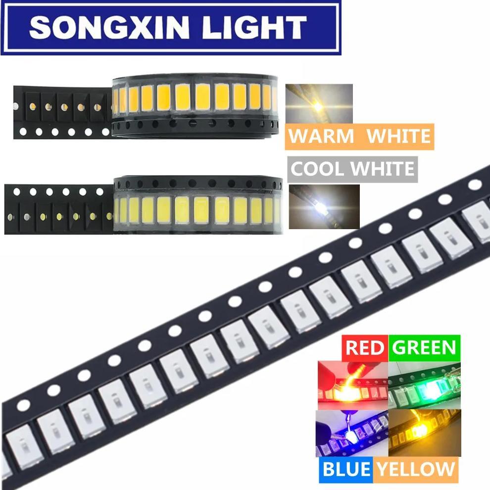 100pcs/lot SMD LED Diodes 5730 5630 Diode  5730 SMD LED Diodo Kit Green RED WARM White ICE Blue Yell