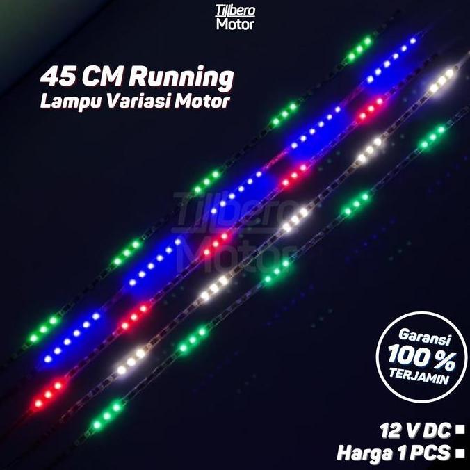 Promo Lampu Alis LED Running 45 CM Kedip DRL Elastis RGB Fleksibel Strip Motor / Mobil Universal Dis