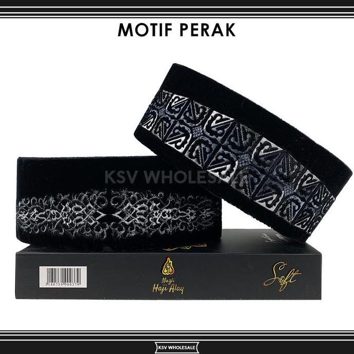 Songkok Premium HAJI ALAY BORDIR SPESIAL AC Tinggi 9 Cm Motif Batik, Palestina, NU Hijau Peci Sholat