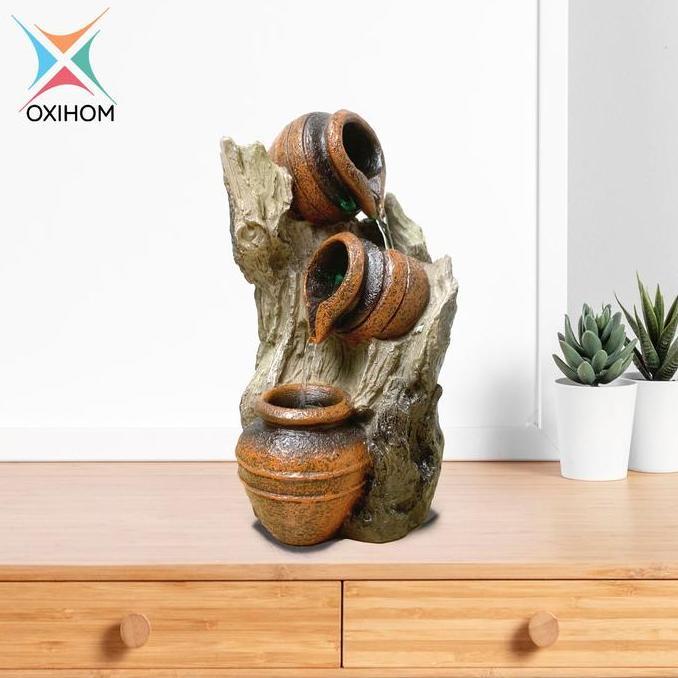Oxihom W101 Water Fountain Ornament Articles Taman Air Mancur Mini Garden Abstrak Dekorasi Indoor da
