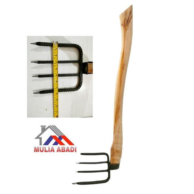 Cangkrang+gagang kayu besar/cangkrang garukan sampah terpasang (1set)