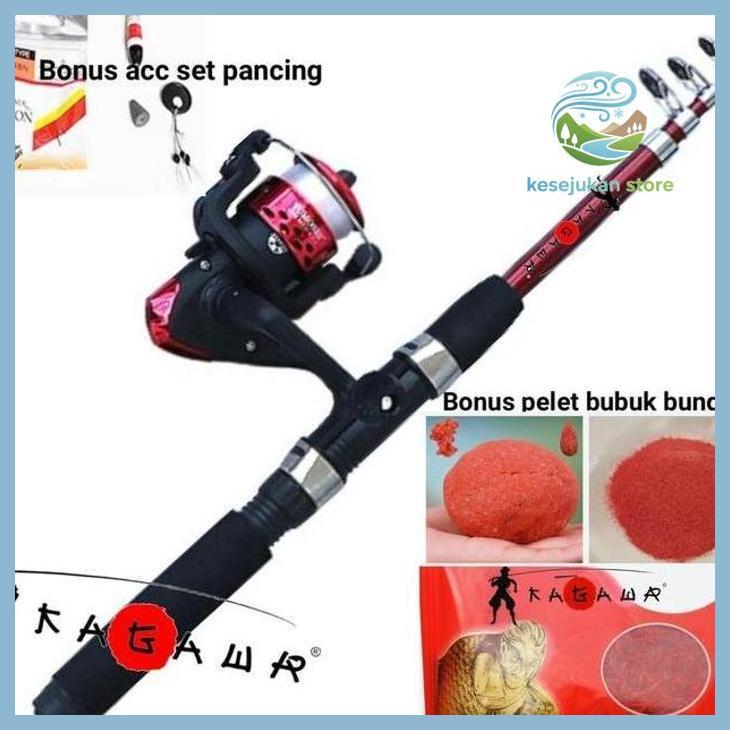 (PANCING) PAKET JORAN PANCING ANTENA CARBON KAGAWA ANTENA LENGKAP PELET TEGEK REEL PANCING PUTAR RIL