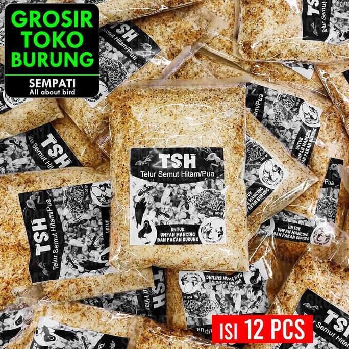 SEMPATI GROSIR TSH Telur Semut Hitam Isi 12 Pcs Pakan Burung Serbuk Telur Pua Poa Pengganti Kroto Pa