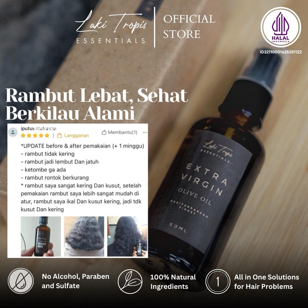 Extra Virgin Olive Oil Untuk Rambut by Laki Tropis [BELI 3 BOTOL FREE SISIR] Vitamin Rambut Termurah